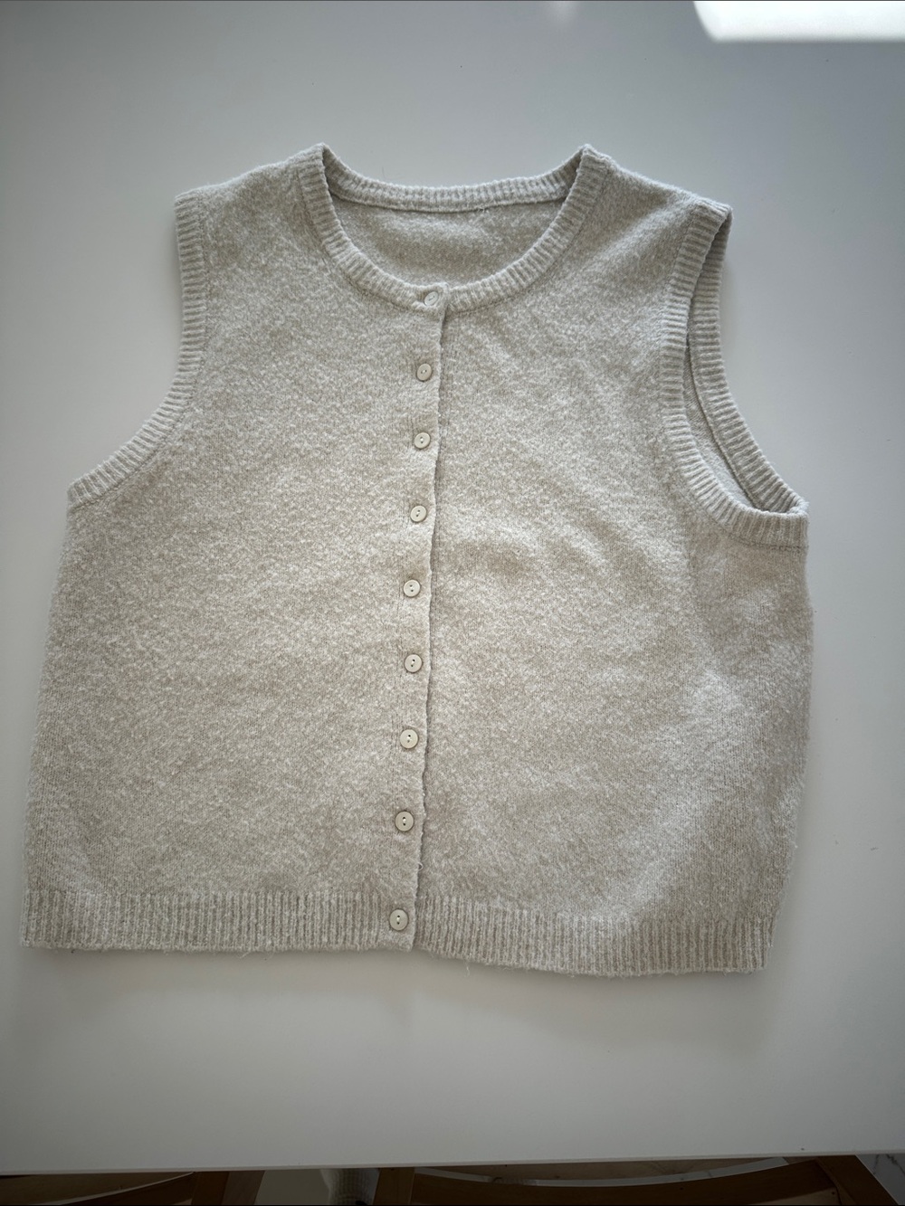 Dynamite Soft Cream Button-Up Knit Vest